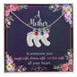 Custom Baby Feet Necklace with Birthstone A Mother is someone you laugh with, dream with, and love with all your heart.