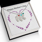 Custom Baby Feet Necklace with Birthstone Happy Mother's Day Purple Heart