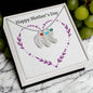Custom Baby Feet Necklace with Birthstone Happy Mother's Day Purple Heart