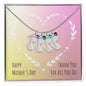 Custom Baby Feet Necklace with Birthstone Happy Mother's Day Thank you for all you do