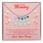 Custom Baby Feet Necklace with Birthstone Mommy to be-To my mommy-I can hear you