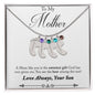 Custom Baby Feet Necklace with Birthstone Son to mother