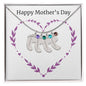 Custom Baby Feet Necklace with Birthstone Happy Mother's Day Purple Heart
