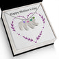Custom Baby Feet Necklace with Birthstone Happy Mother's Day Purple Heart