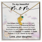 Custom Baby Feet Necklace with Birthstone To my Beautiful Mom Love your Daughter