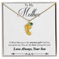 Custom Baby Feet Necklace with Birthstone Son to mother