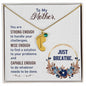 Custom Baby Feet Necklace with Birthstone To my Mother-Just breathe