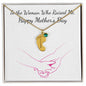 Custom Baby Feet Necklace with Birthstone To the Woman who raised me, Happy Mothers Day