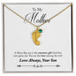 Custom Baby Feet Necklace with Birthstone, To my Mother