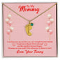 Custom Baby Feet Necklace with Birthstone Mommy to be-To my mommy-I can hear you