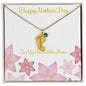 Custom Baby Feet Necklace with Birthstone Happy Mother's Day to my Incredible Mom