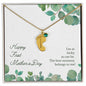 Custom Baby Feet Necklace with Birthstone Happy First Mother's Day