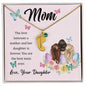Custom Baby Feet Necklace with Birthstone Mom, The love between a mother and her daughter is forever