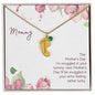 Custom Baby Feet Necklace with Birthstone Mommy to be - Snuggled in Your tummy