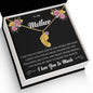 Custom Baby Feet Necklace with Birthstone To My Mother