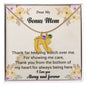 Custom Baby Feet Necklace with Birthstone To My Bonus Mom
