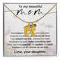 Custom Baby Feet Necklace with Birthstone To my Beautiful Mom Love your Daughter