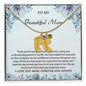 Custom Baby Feet Necklace with Birthstone To My Beautiful Mom