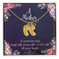 Custom Baby Feet Necklace with Birthstone A Mother is someone you laugh with, dream with, and love with all your heart.