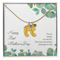 Custom Baby Feet Necklace with Birthstone Happy First Mother's Day