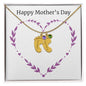 Custom Baby Feet Necklace with Birthstone Happy Mother's Day Purple Heart
