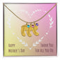 Custom Baby Feet Necklace with Birthstone Happy Mother's Day Thank you for all you do