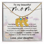 Custom Baby Feet Necklace with Birthstone To my Beautiful Mom Love your Daughter