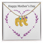 Custom Baby Feet Necklace with Birthstone Happy Mother's Day Purple Heart
