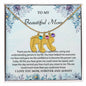 Custom Baby Feet Necklace with Birthstone To My Beautiful Mom