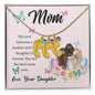 Custom Baby Feet Necklace with Birthstone Mom, The love between a mother and her daughter is forever