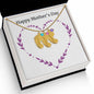 Custom Baby Feet Necklace with Birthstone Happy Mother's Day Purple Heart