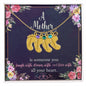 Custom Baby Feet Necklace with Birthstone A Mother is someone you laugh with, dream with, and love with all your heart.