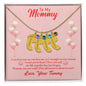 Custom Baby Feet Necklace with Birthstone Mommy to be-To my mommy-I can hear you