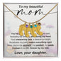 Custom Baby Feet Necklace with Birthstone To my Beautiful Mom Love your Daughter