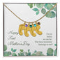 Custom Baby Feet Necklace with Birthstone Happy First Mother's Day