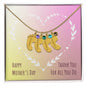 Custom Baby Feet Necklace with Birthstone Happy Mother's Day Thank you for all you do