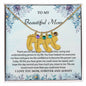 Custom Baby Feet Necklace with Birthstone To My Beautiful Mom
