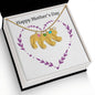 Custom Baby Feet Necklace with Birthstone Happy Mother's Day Purple Heart