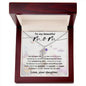 Custom Baby Feet Necklace with Birthstone To my Beautiful Mom Love your Daughter