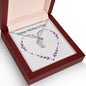Custom Baby Feet Necklace with Birthstone Happy Mother's Day Purple Heart