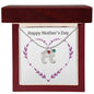 Custom Baby Feet Necklace with Birthstone Happy Mother's Day Purple Heart
