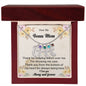 Custom Baby Feet Necklace with Birthstone To My Bonus Mom