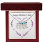 Custom Baby Feet Necklace with Birthstone Happy Mother's Day Purple Heart
