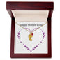 Custom Baby Feet Necklace with Birthstone Happy Mother's Day Purple Heart