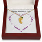 Custom Baby Feet Necklace with Birthstone Happy Mother's Day Purple Heart