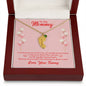 Custom Baby Feet Necklace with Birthstone Mommy to be-To my mommy-I can hear you