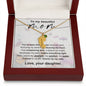 Custom Baby Feet Necklace with Birthstone To my Beautiful Mom Love your Daughter