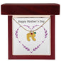 Custom Baby Feet Necklace with Birthstone Happy Mother's Day Purple Heart