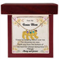 Custom Baby Feet Necklace with Birthstone To My Bonus Mom
