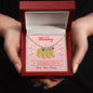 Custom Baby Feet Necklace with Birthstone Mommy to be-To my mommy-I can hear you